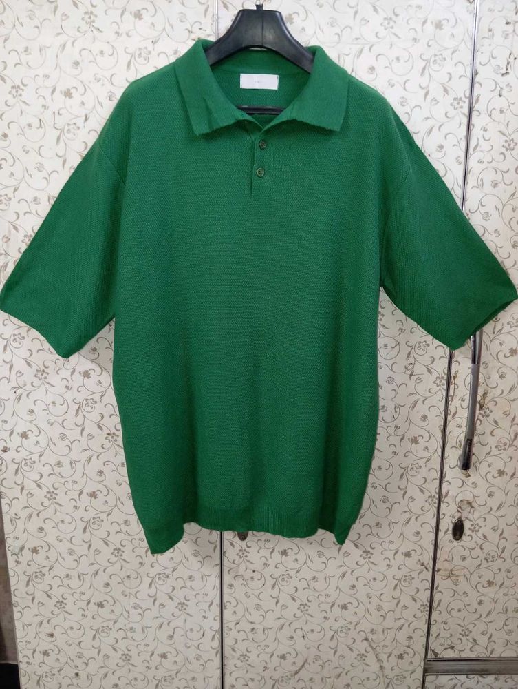 saii Green Knitted Polo Tshirt