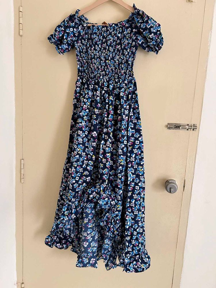 Floral Print Off-Shoulder Dress