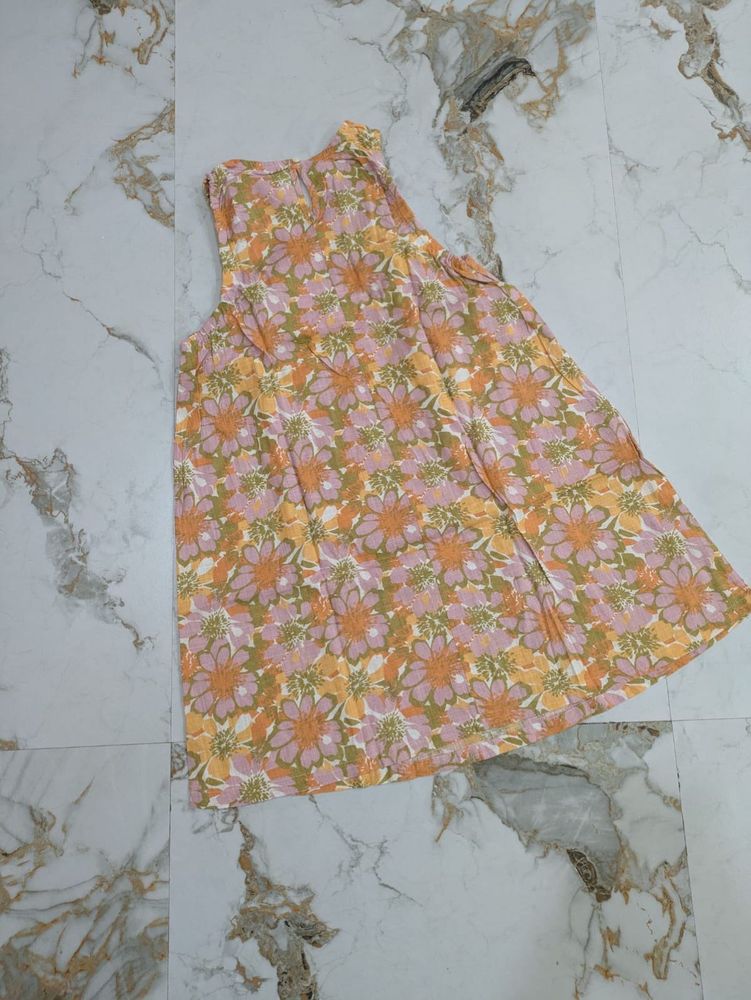 Boho Floral Print Sleeveless Mini Dress