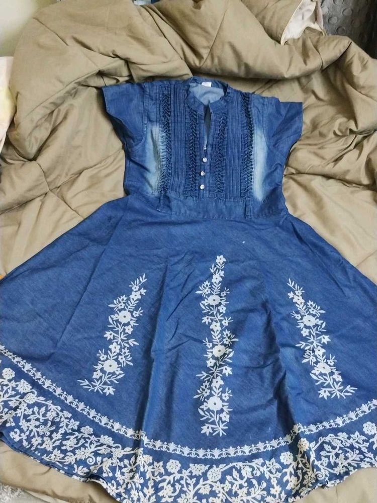 Denim Floral Dress