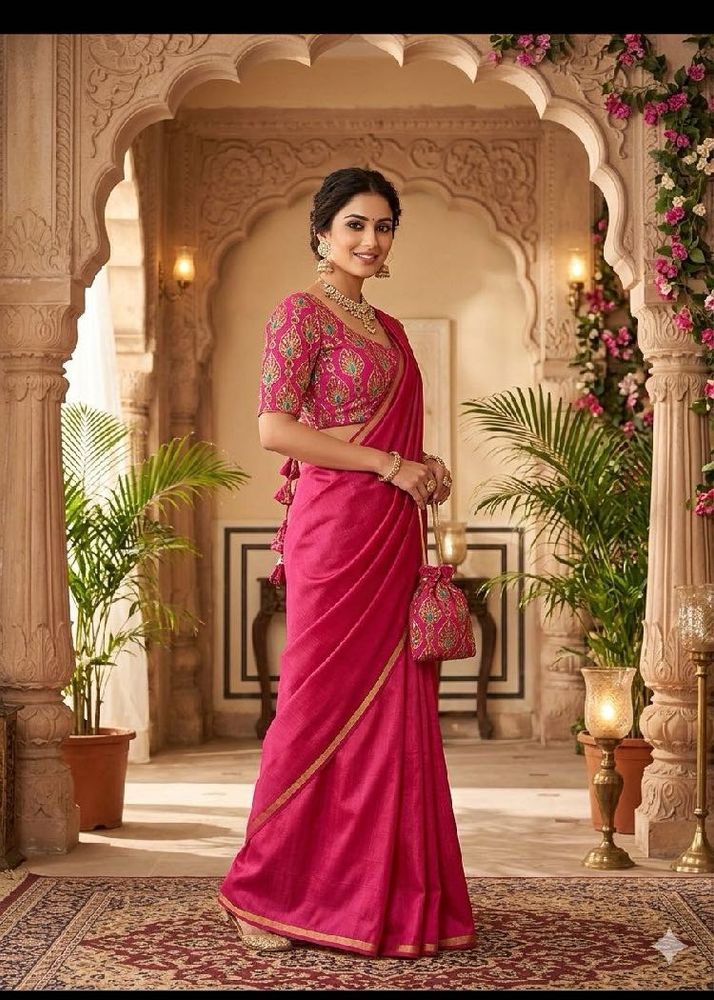 Stunning Pink Silk blouse with Embroidered Blous