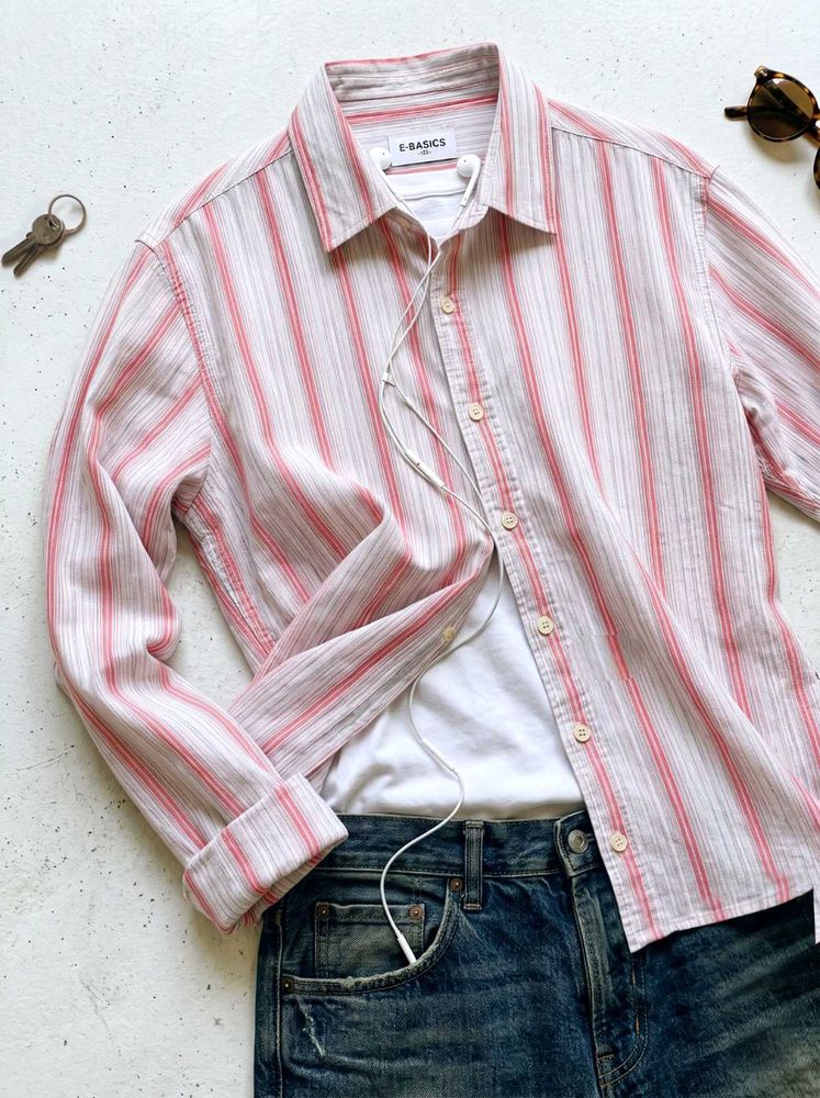 Korean Y2K Candy Stripe Streetwear Shirt