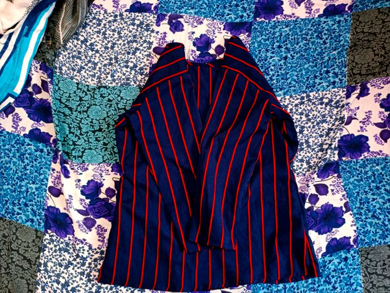 Simple Blue Women Top In XL Size