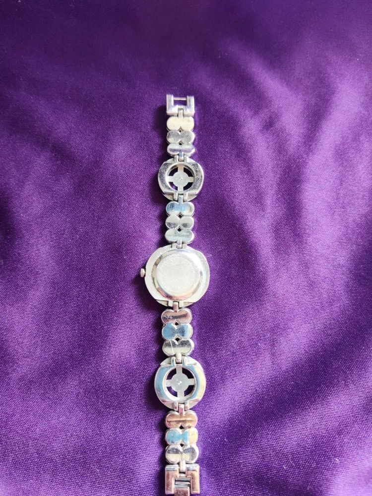 Elegant Diamond Fashion Watch pink n silver