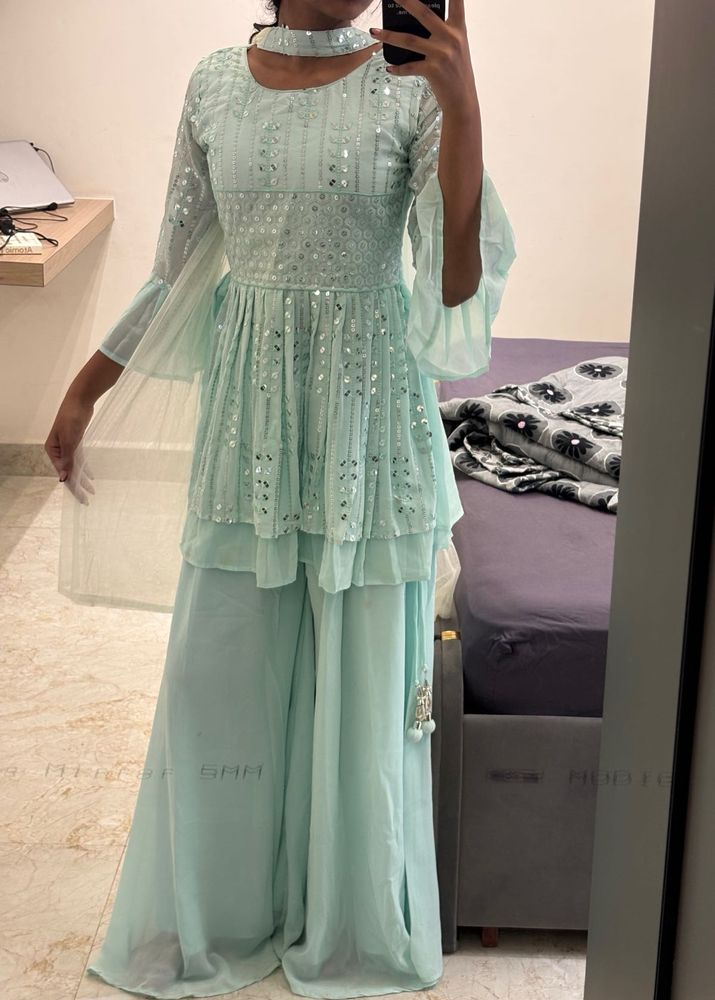 Sequined Sharara Set