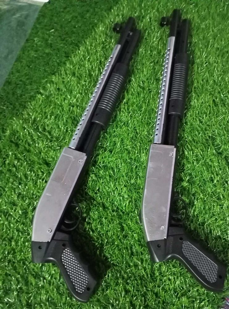 (Pack Of 2) Silver Short Gun With Free Bb Bulets