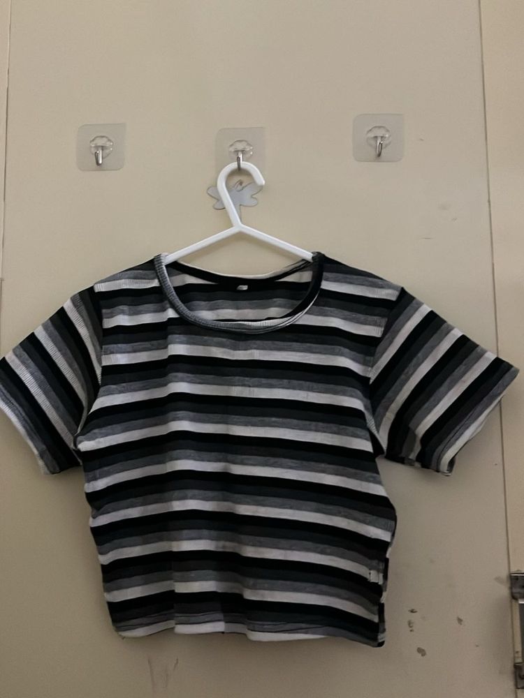 Striped Cropped T-Shirt