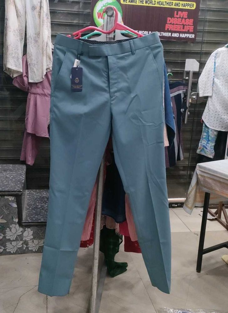 Men's Blue Formal Trousers