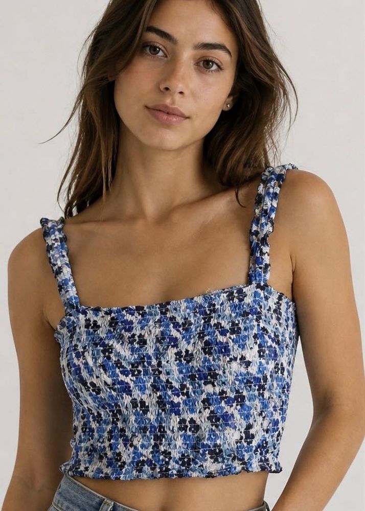 Floral Smocked Crop Top