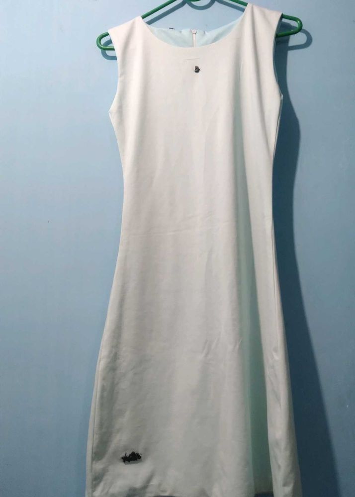 Sleeveless White A-Line Dress