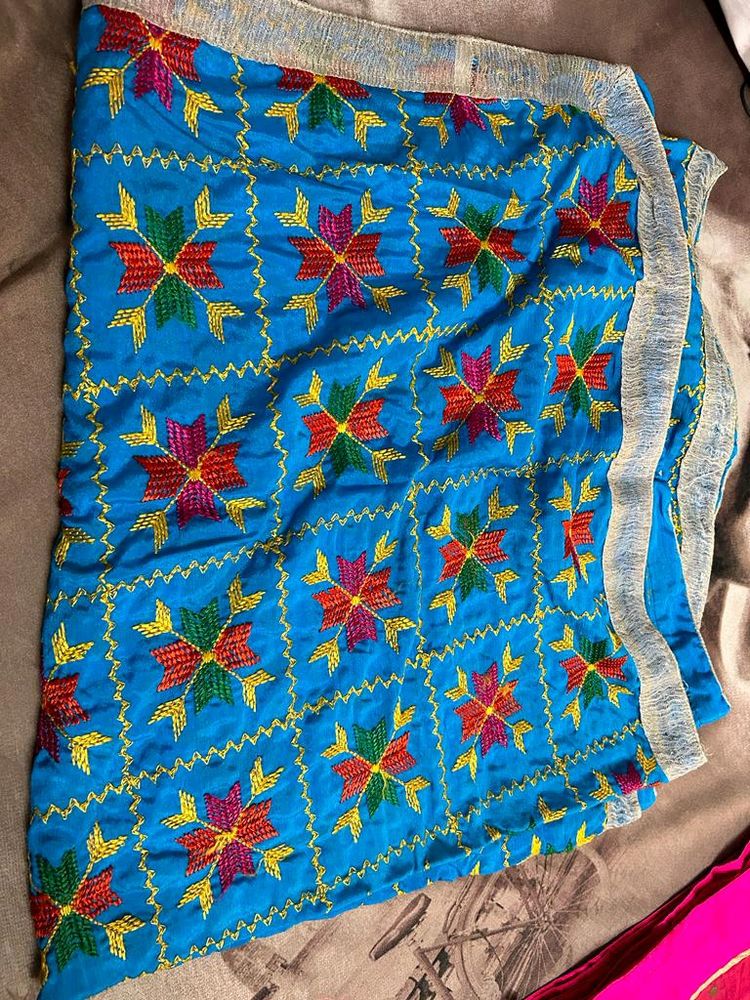 Boho Embroidered Blue Dupatta