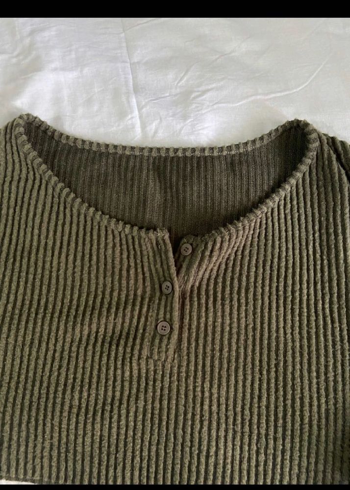 SAVANA Cozy Ribbed Henley Top