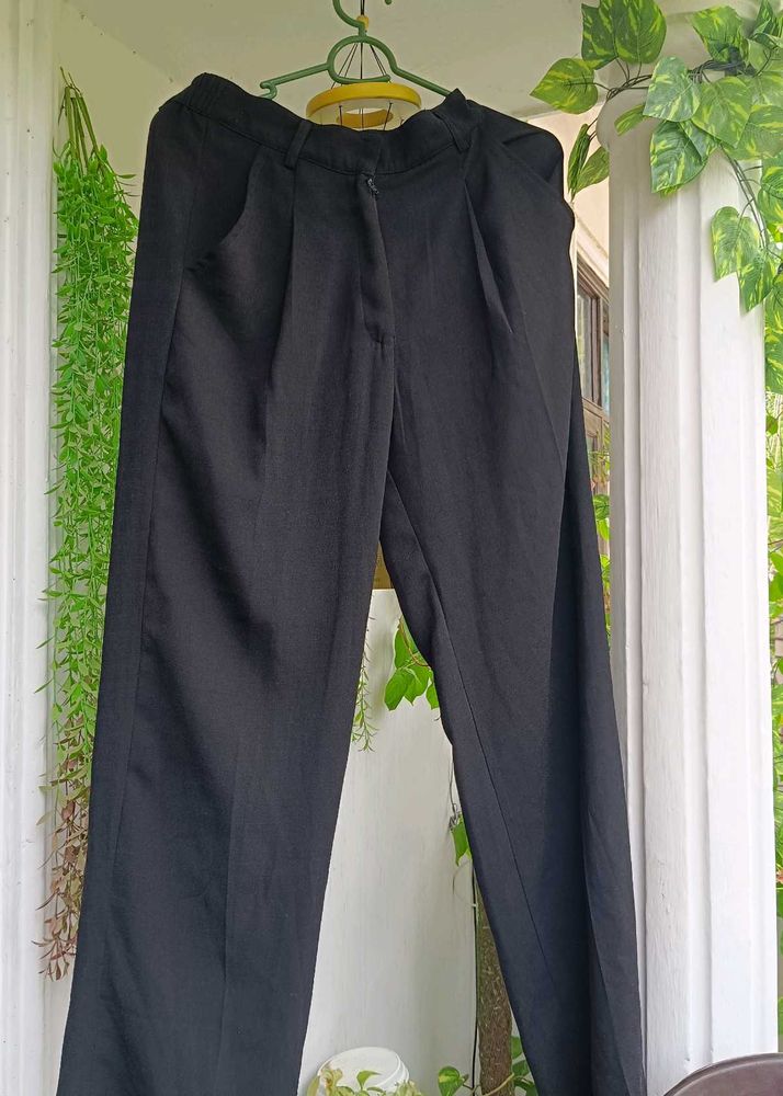 Classic Black Wide-Leg Trousers
