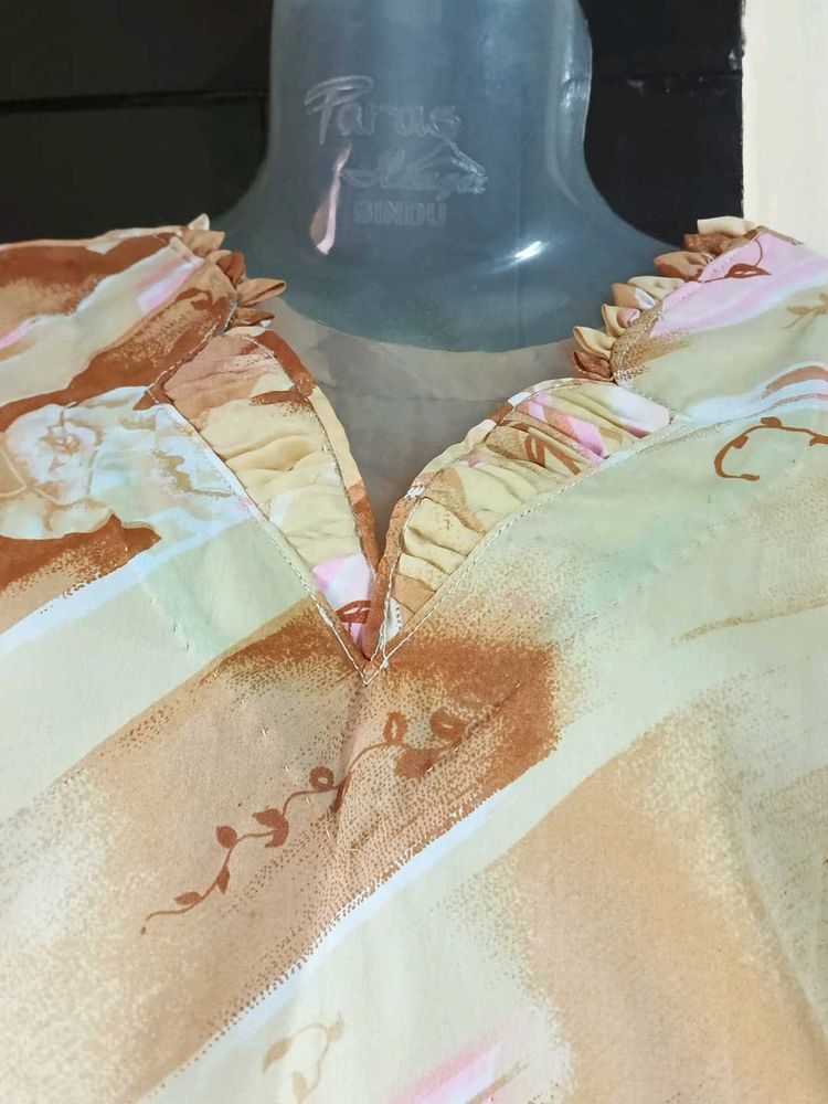 Vintage Floral Print Top