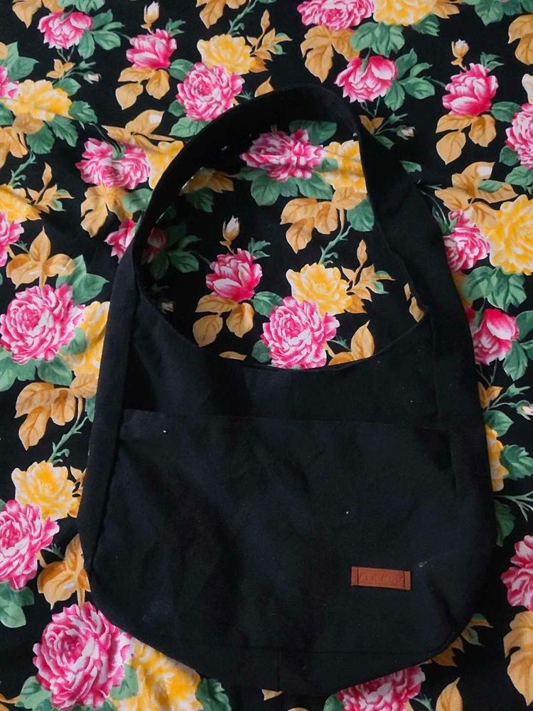 Classic Black Messenger Bag