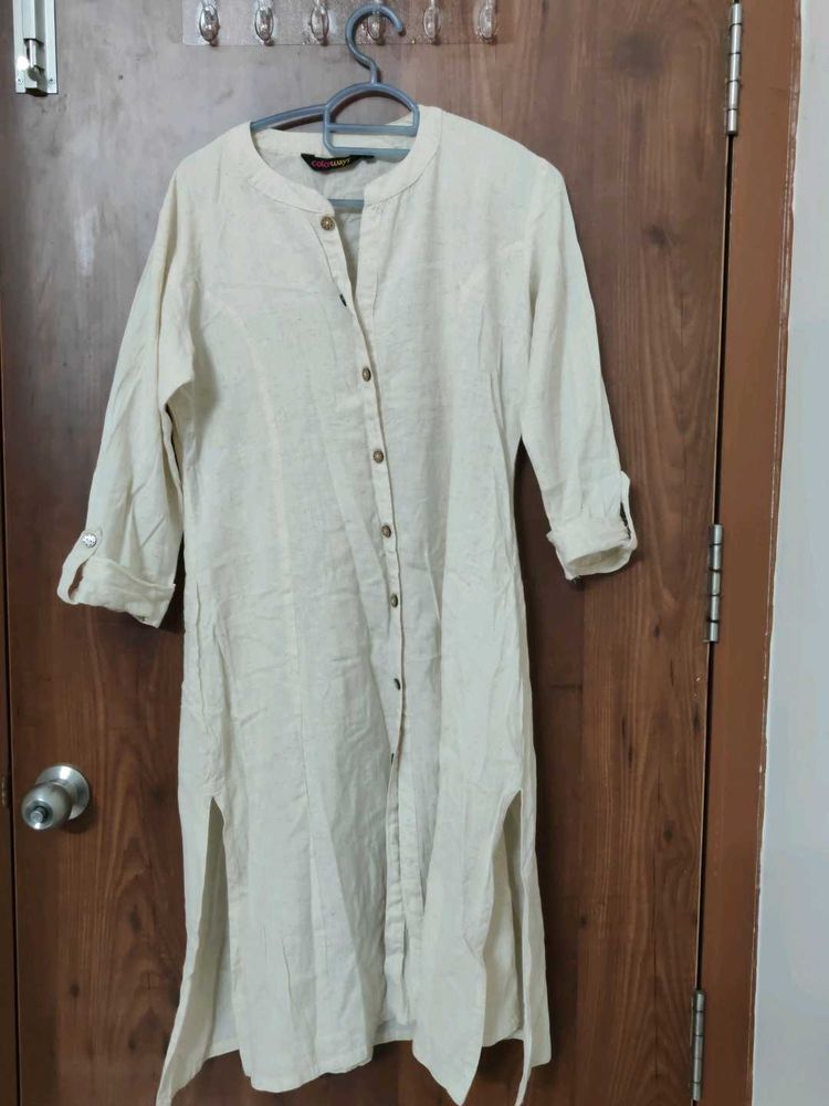 Classic Beige Linen Kurta