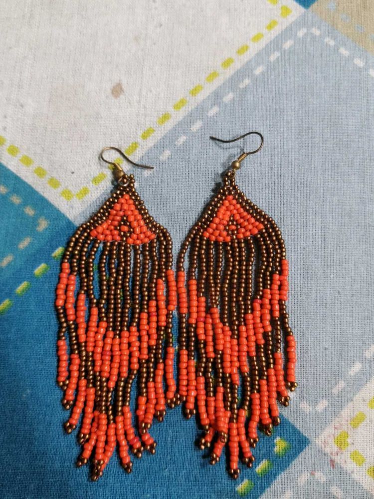 Beaded Fringe Drop Earrings