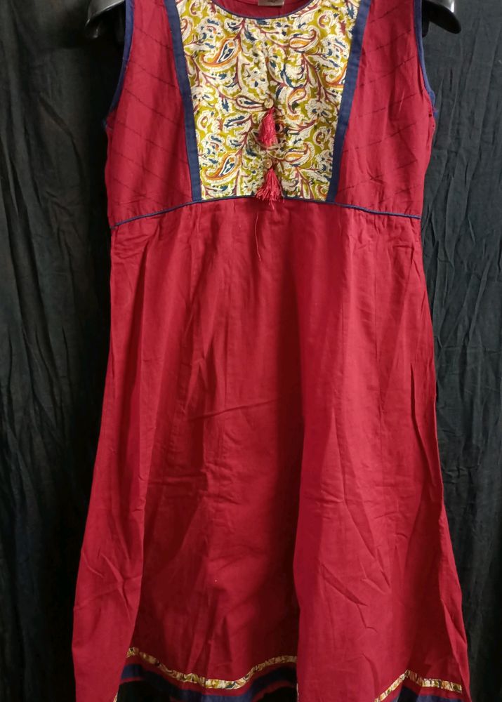 Red Paisley Sleeveless Dress