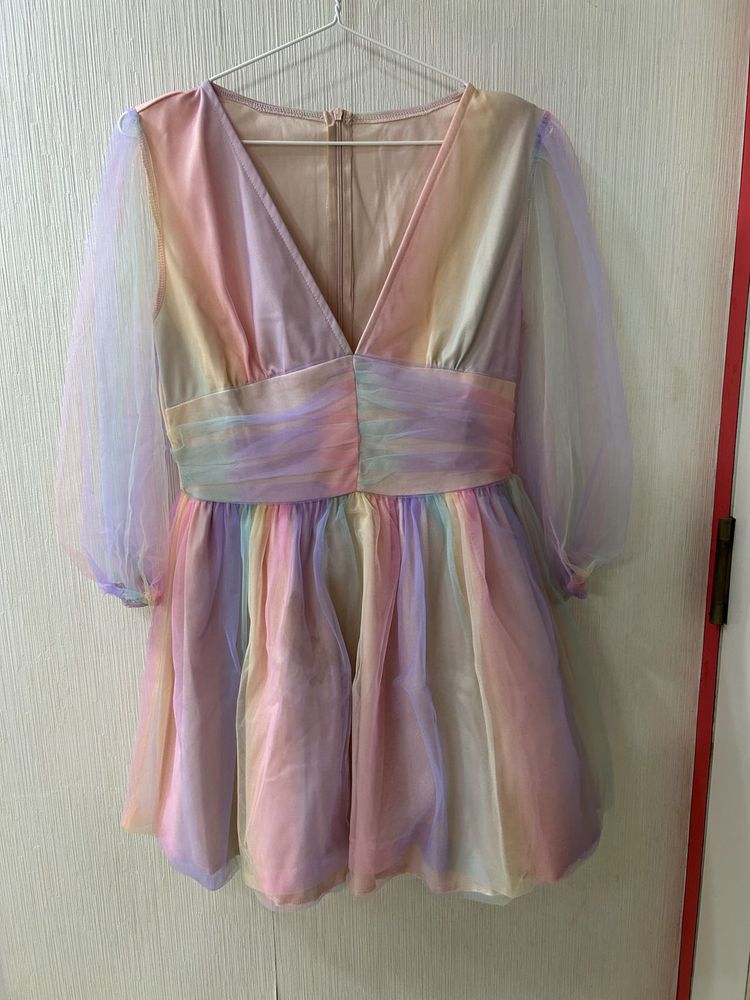Rainbow Pastel Organza Dress
