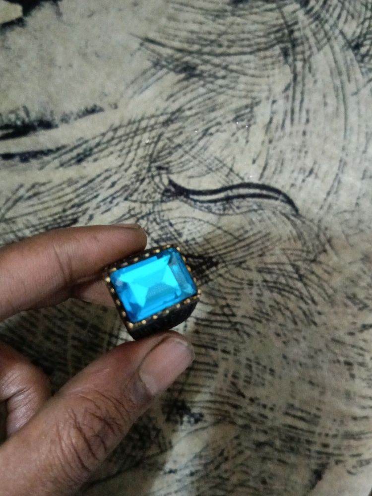 Ring With Blue Big Stone