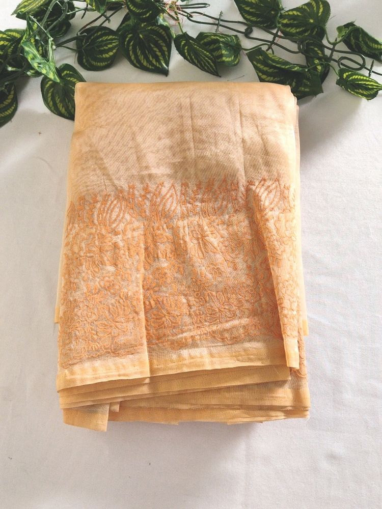 Peach Organza Saree ( Women)