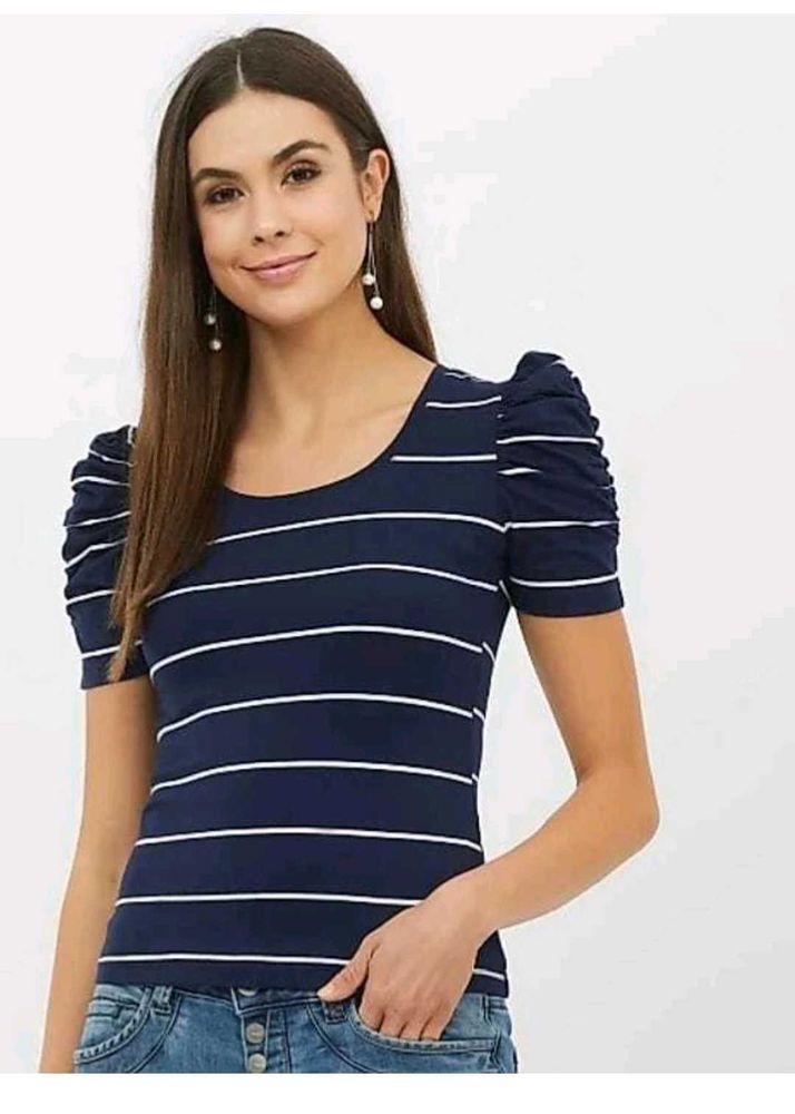 Striped Puff Sleeve Top