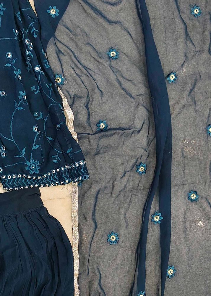 Stunning Teal Embroidered Lehenga Choli
