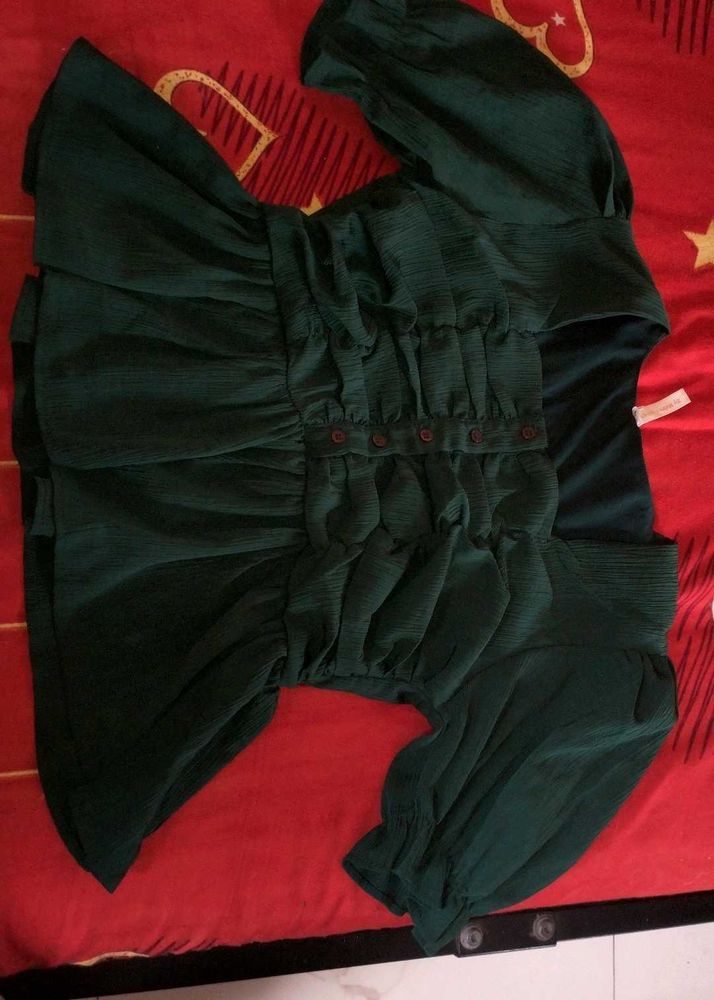 💚 Korean Style Puff Sleeve Crop Top | Trendy Ruch