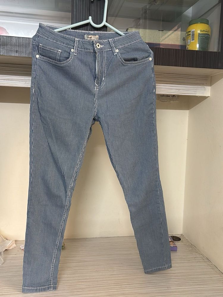 Striped Denim Jeans