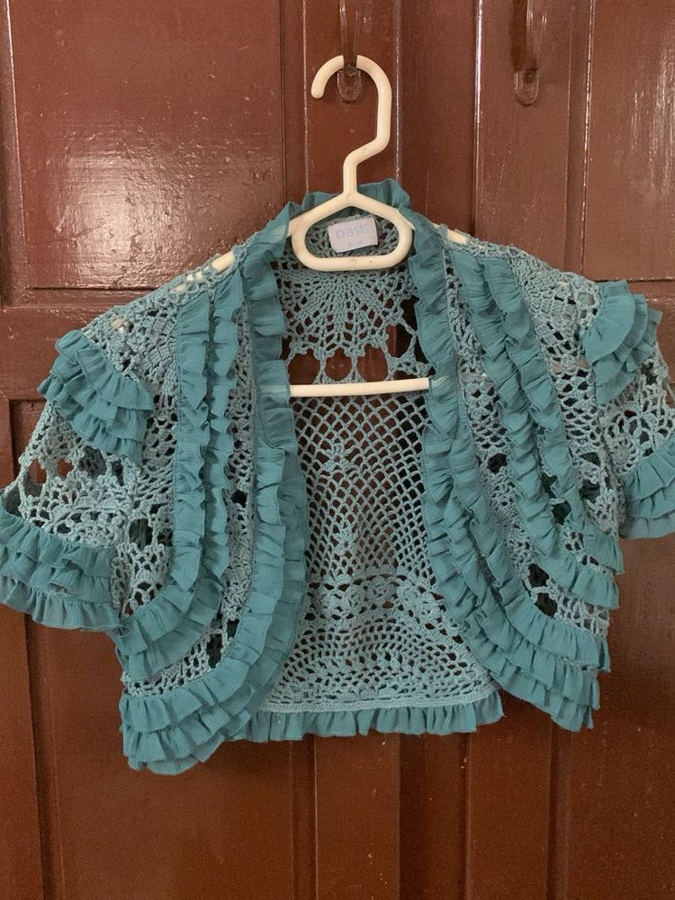 Crochet Ruffle Shrug