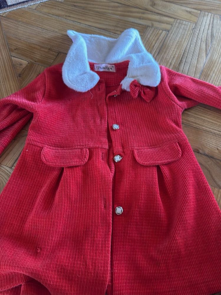 Red Corduroy Girls Coat