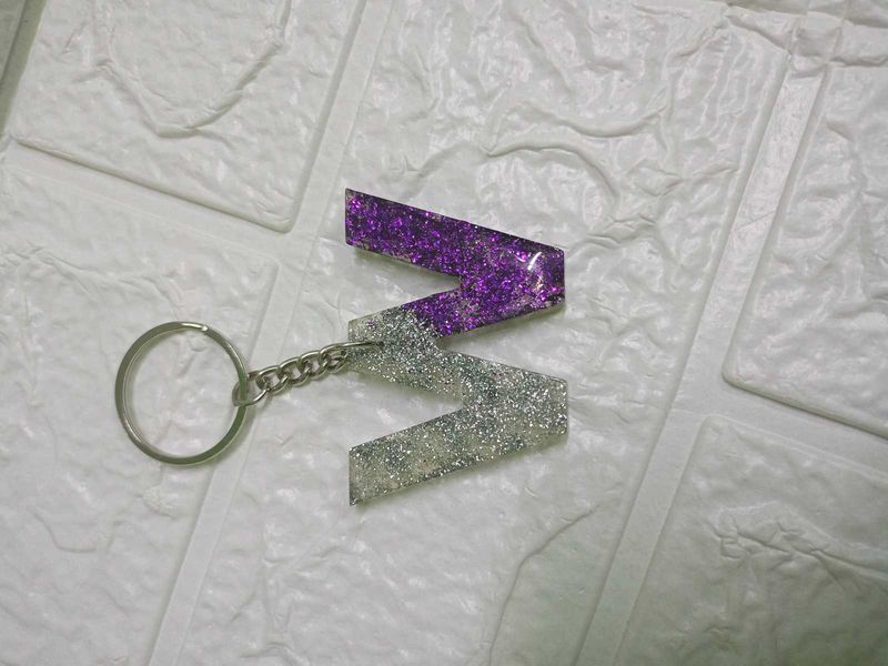 Resin w latter Keychain