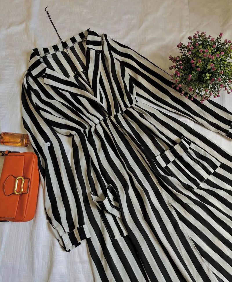 Chic Striped Midi Dress
