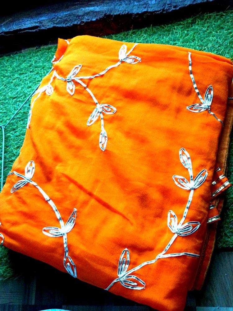 beautiful orange saree