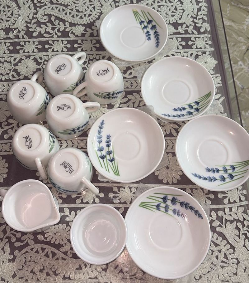 Laopala Lavender Tea Set - 6 Cups &amp; 5 Saucers