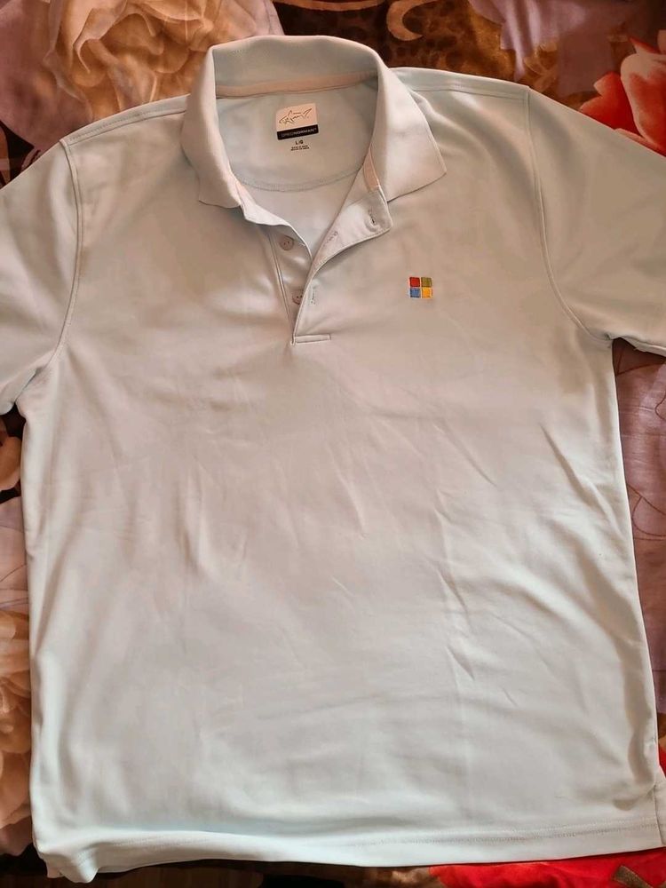 Greg Norman Men's Light Blue Polo Shirt