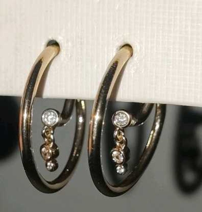 Chic Hoop Earrings with Dangle Charms