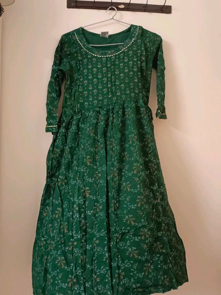 maternity green size zip kurta