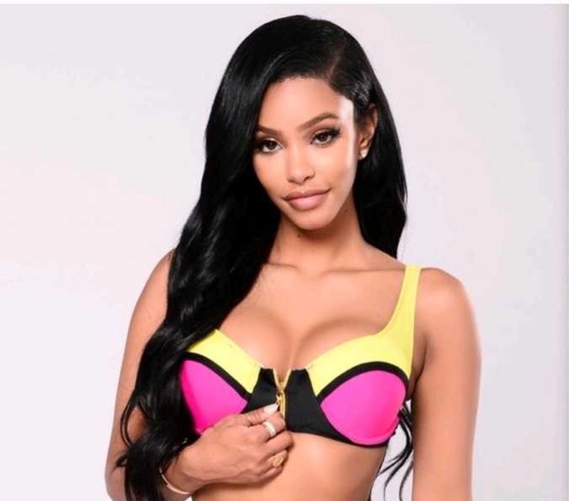 Colorblock Zip Front Bikini Top