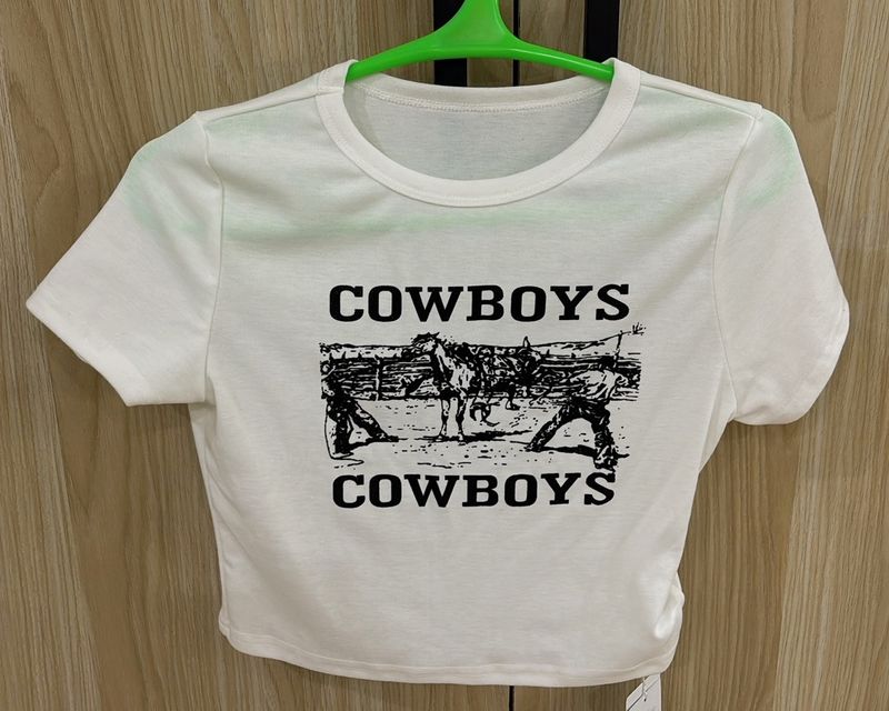 White Y2K Crop Tee