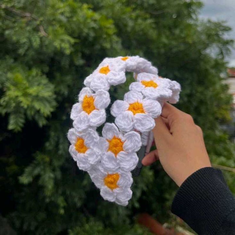 Handmade Crochet Daisy Headband
