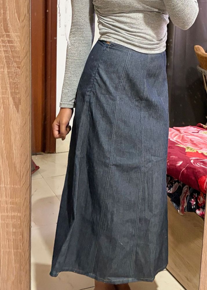 Denim Midi Skirt