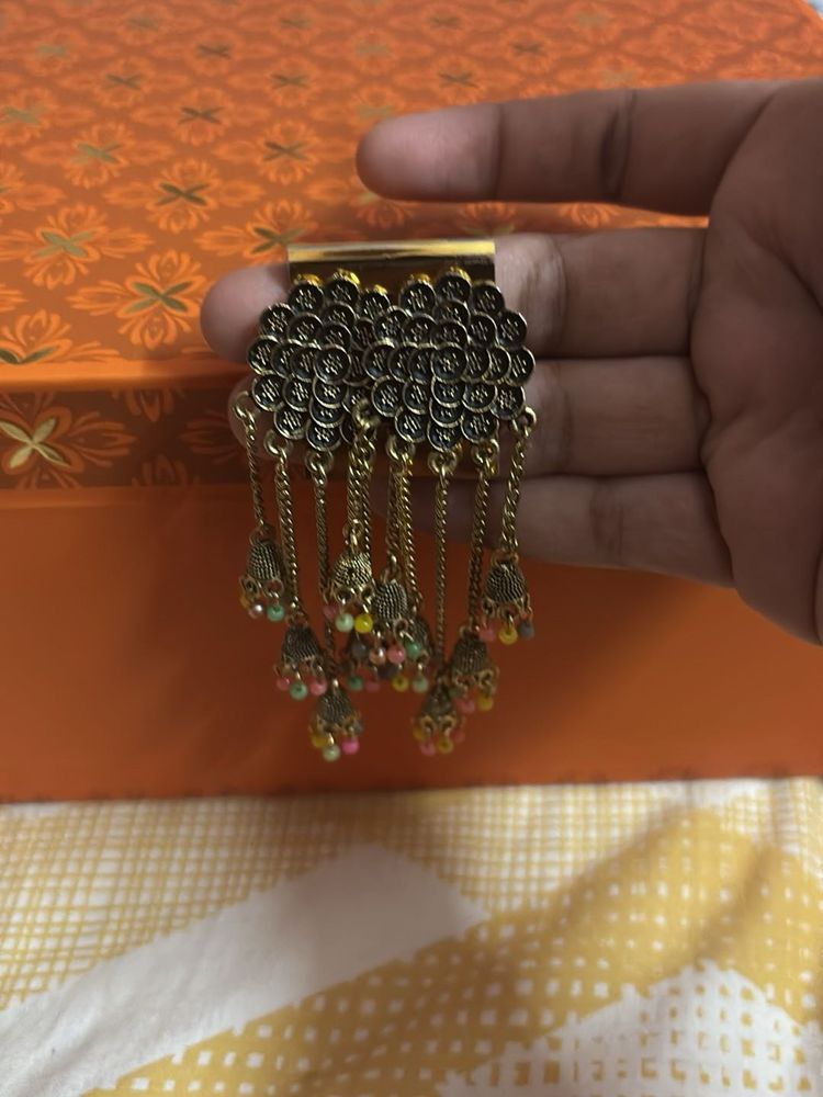 Antique Gold Tone Jhumka Earrings