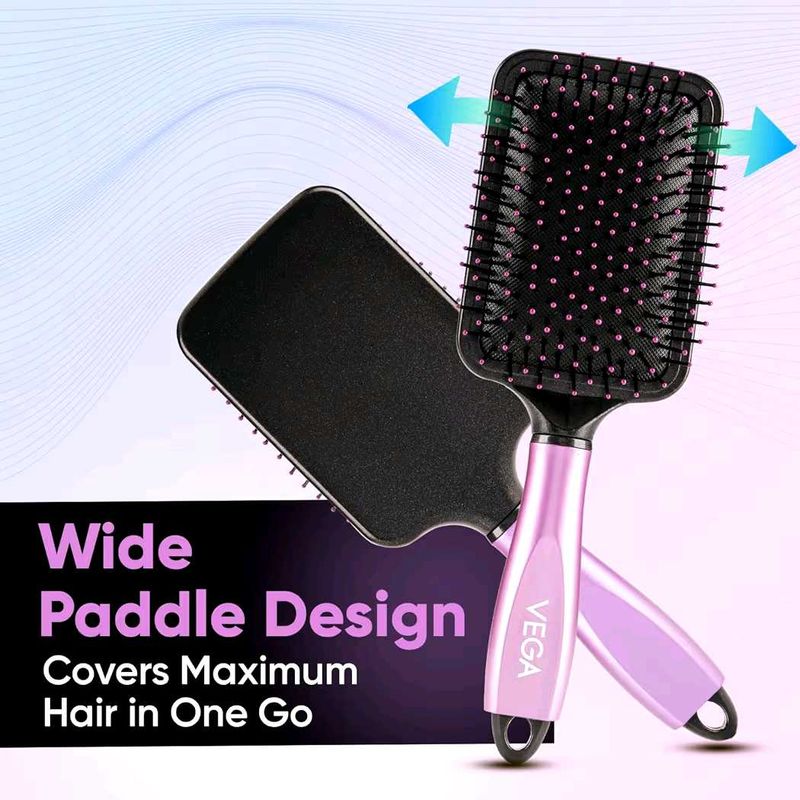 Vega Paddle Hair Brush with Cleaning Comb