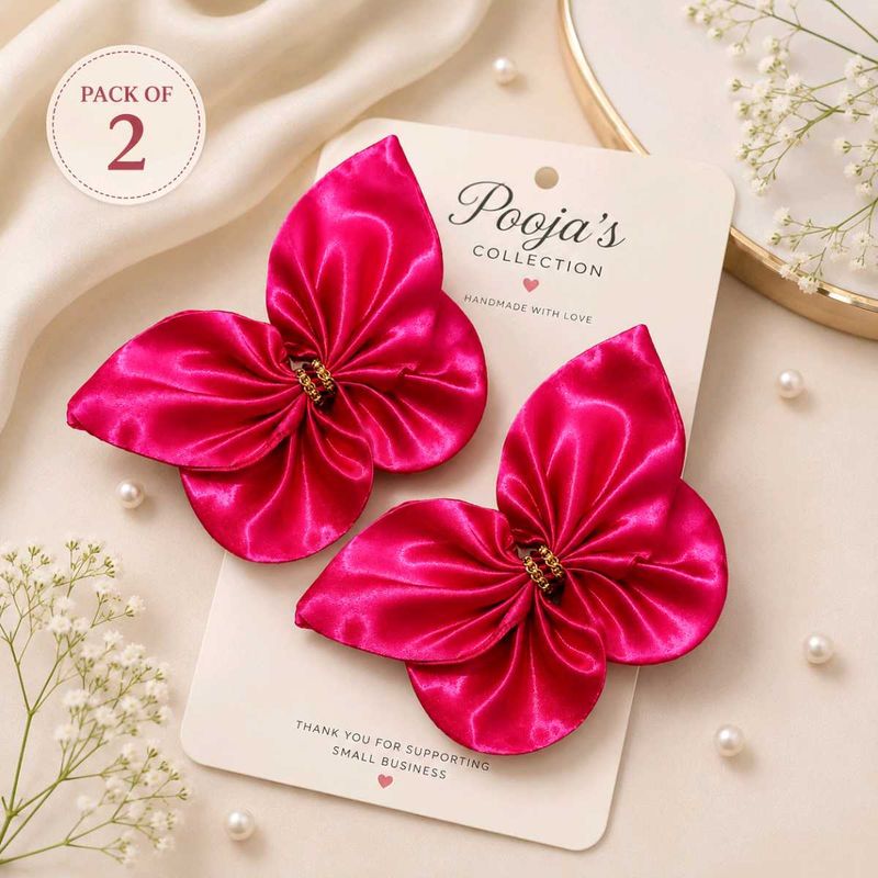 Pack of 2 Satin Butterfly Hair Clips