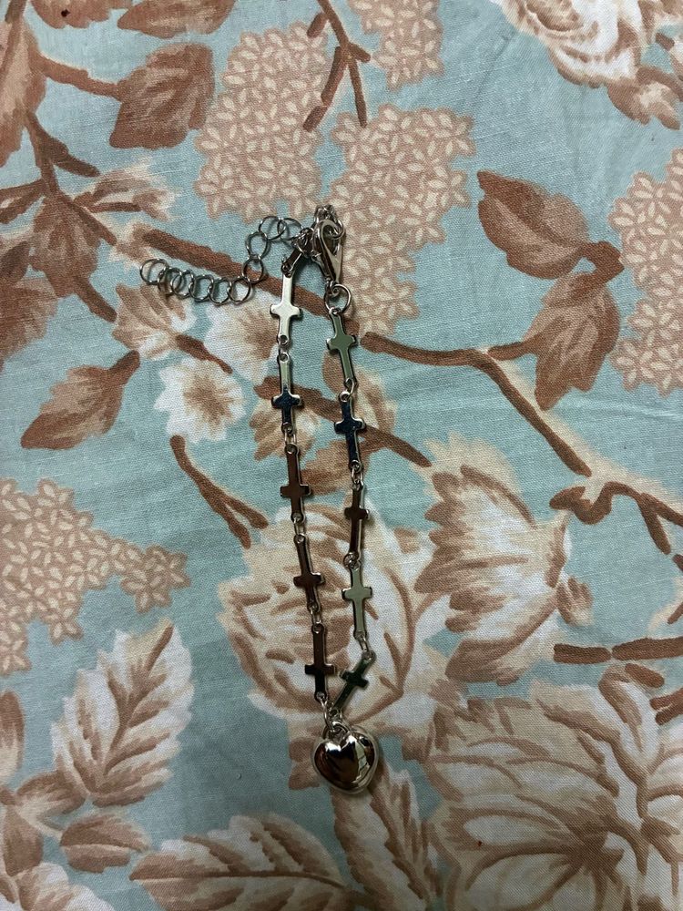 Cross &amp; Heart Charm Bracelet