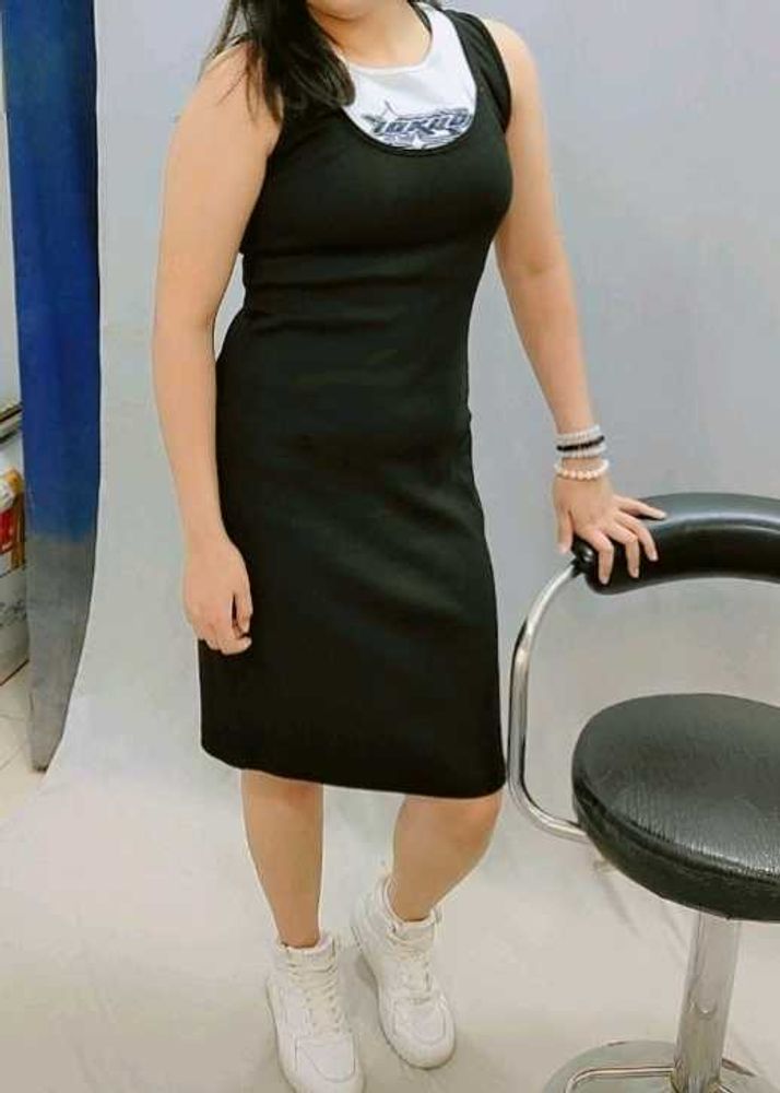 Black Ribbed Bodycon dress