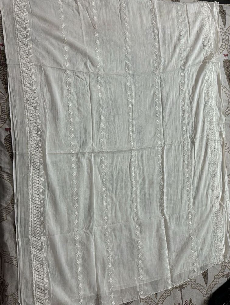 Pure White Hakoba dupatta