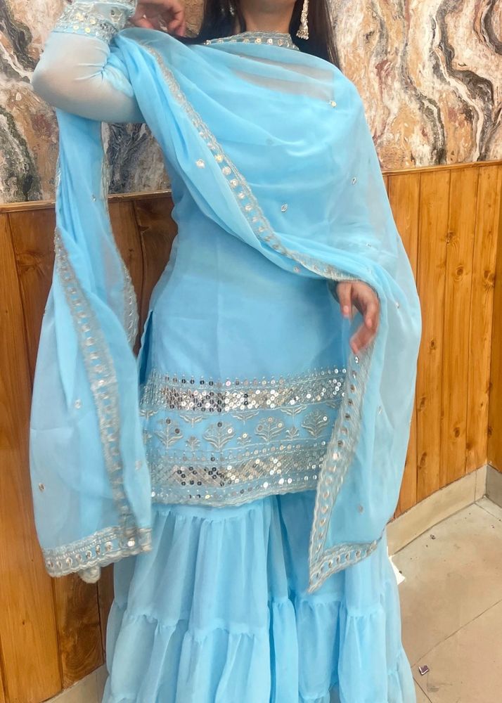 Beautiful kurta sharara set🩵