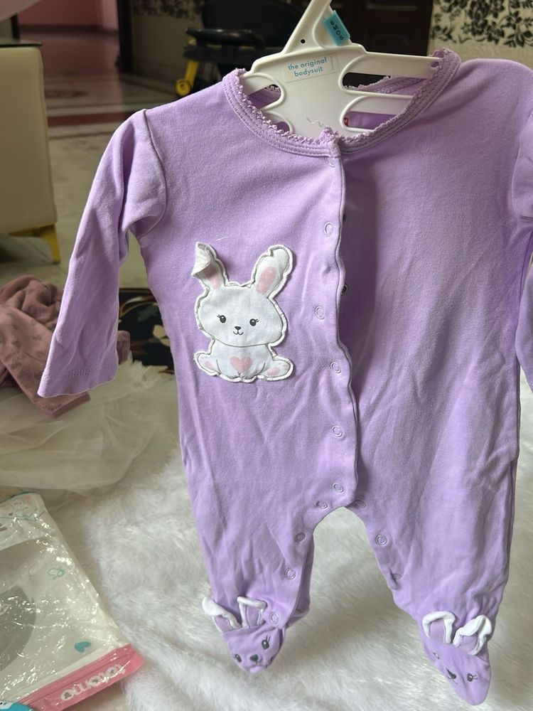 Adorable Lavender Bunny Footie Pajamas